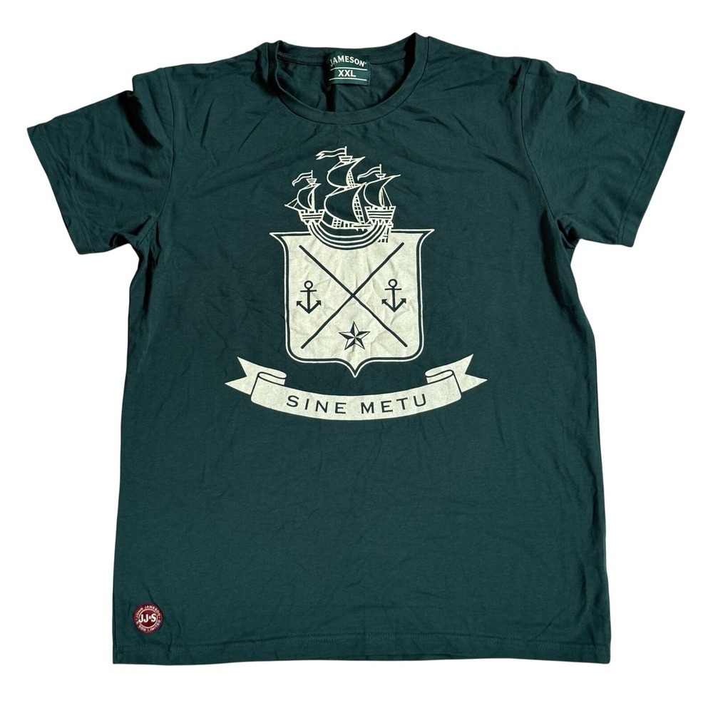 Jameson‎ Irish Whiskey Sine Metu Crest Graphic T-Shirt Mens XXL Green